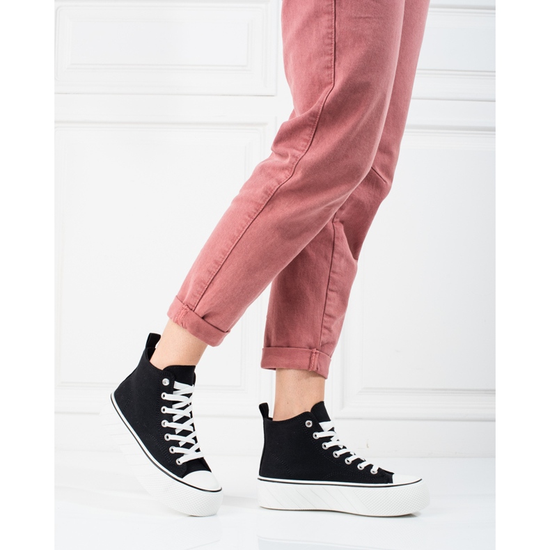 Sneakers alte Shelovet nere da donna nero 2