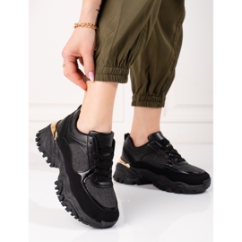 Sneakers nere da donna sulla piattaforma Shelovet nero 1