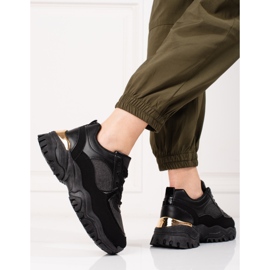 Sneakers nere da donna sulla piattaforma Shelovet nero 2