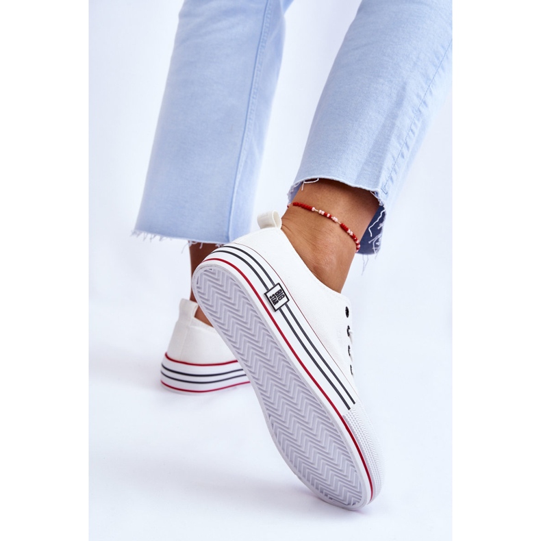 Sneakers da donna in tessuto con plateau Big Star LL274180 Bianche bianco 1