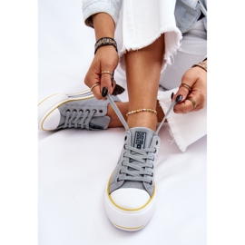 Sneakers da donna in tessuto con plateau Big Star LL274183 Azzurro blu 1