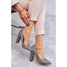 PA1 Pompe lucide su un tacco argento Elmira d'argento 4