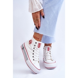 Sneakers da donna con plateau in tessuto alto Big Star LL274185 Bianche bianco 1