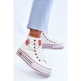 Sneakers da donna con plateau in tessuto alto Big Star LL274185 Bianche bianco 2