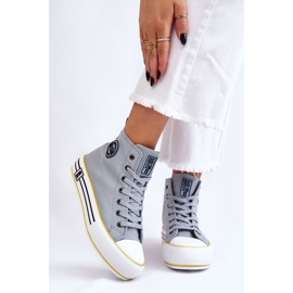 Sneakers alte da donna in tessuto con plateau Big Star LL274188 Azzurro blu 1