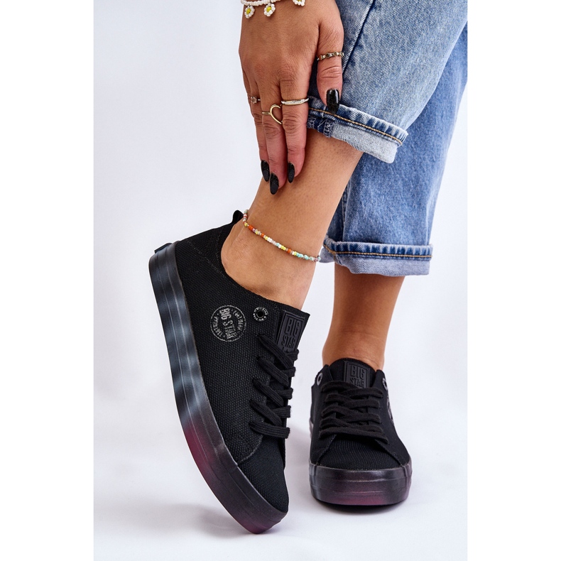 Sneakers da donna con plateau colorato Big Star LL274239 nere nero 1