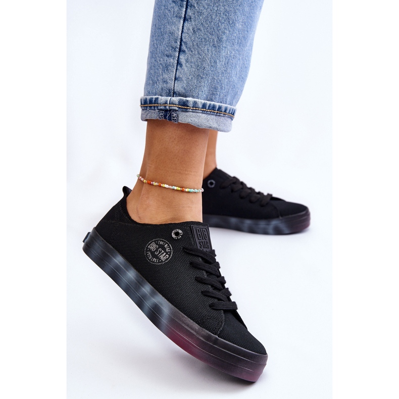 Sneakers da donna con plateau colorato Big Star LL274239 nere nero 2