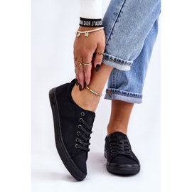 Sneakers basse lisce da donna Big Star LL274057 nere nero 1
