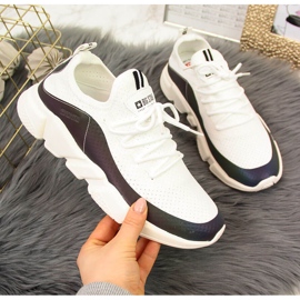Scarpe sportive da donna bianco petrolio Big Star FF274A052 2