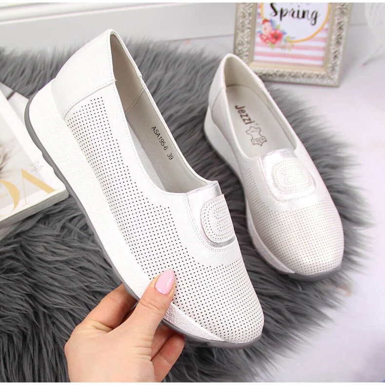 Slip-on argento Jezzi con fascia elastica sul plateau 1