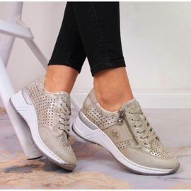 Rieker N4327-80 zeppa da donna beige 2