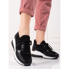 Sneakers da donna con tomaia flessibile nero 2