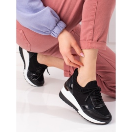Sneakers da donna con tomaia flessibile nero 1