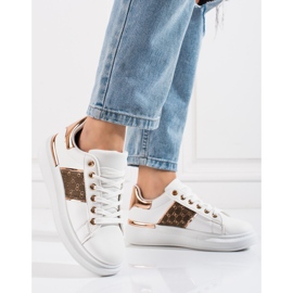 Shelovet scarpe sportive bianche con plateau bianco 1