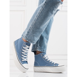 Sneakers alte Shelovet da donna di colore blu 2