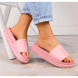 Pantofole da donna con plateau rosa cipria Big Star LL274425 2