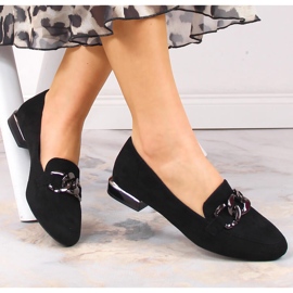 Scarpe da donna in camoscio con catena Sergio Leone MK739 nero 1