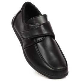 Scarpe da comunione formali per bambino American Club 52/23 nere con velcro nero 1
