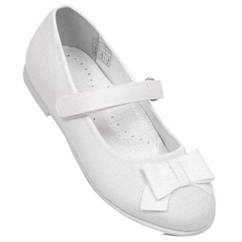 Ballerine Comunione bambina bianche lucide con velcro Kornecki 6802 bianco 1
