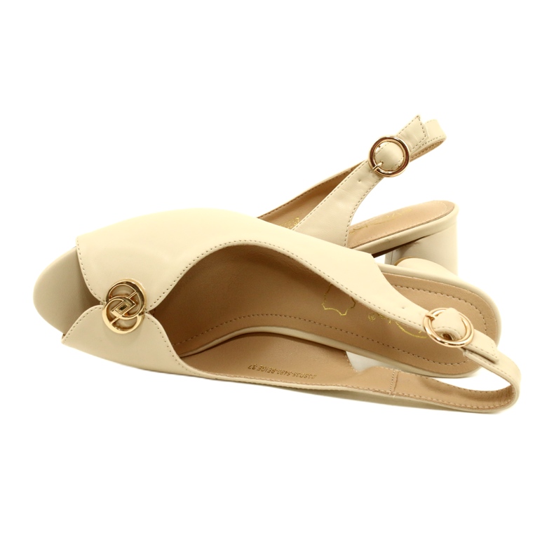 Evento Sandali da donna sul palo con decorazione 23SD35-5480 beige 7