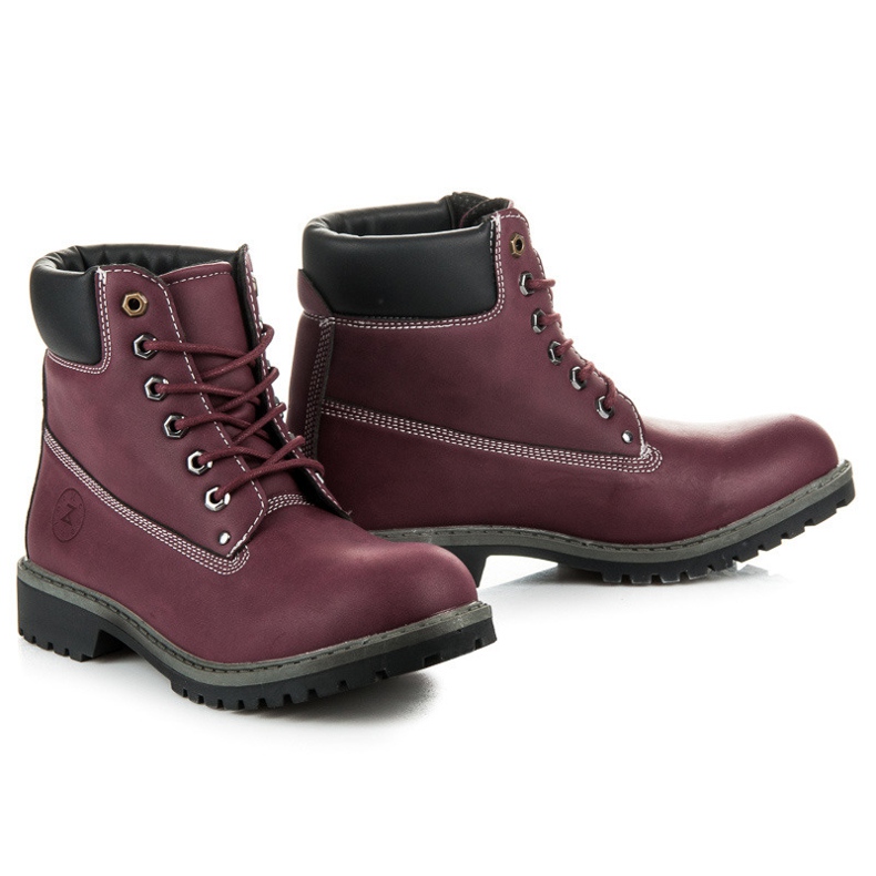 Mckeylor Scarponcini da trekking da donna bordeaux rosso 1