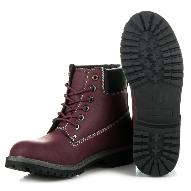 Mckeylor Scarponcini da trekking da donna bordeaux rosso 2