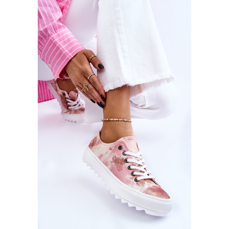 Sneakers basse alla moda Big Star LL274044 Rosa-Beige bianco 2