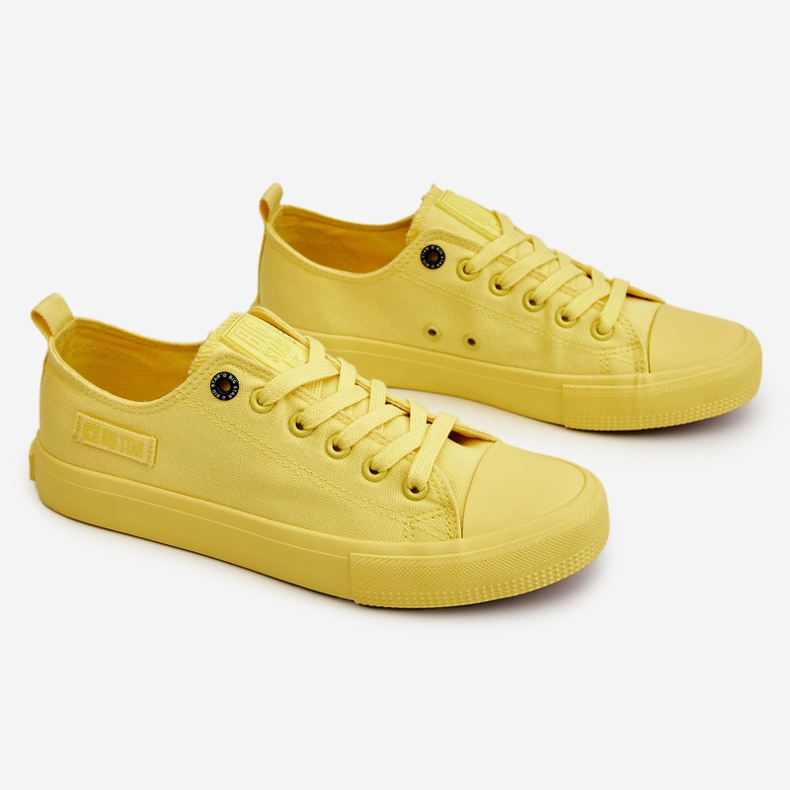 Sneakers basse classiche da donna Big Star LL274026 gialle giallo 1