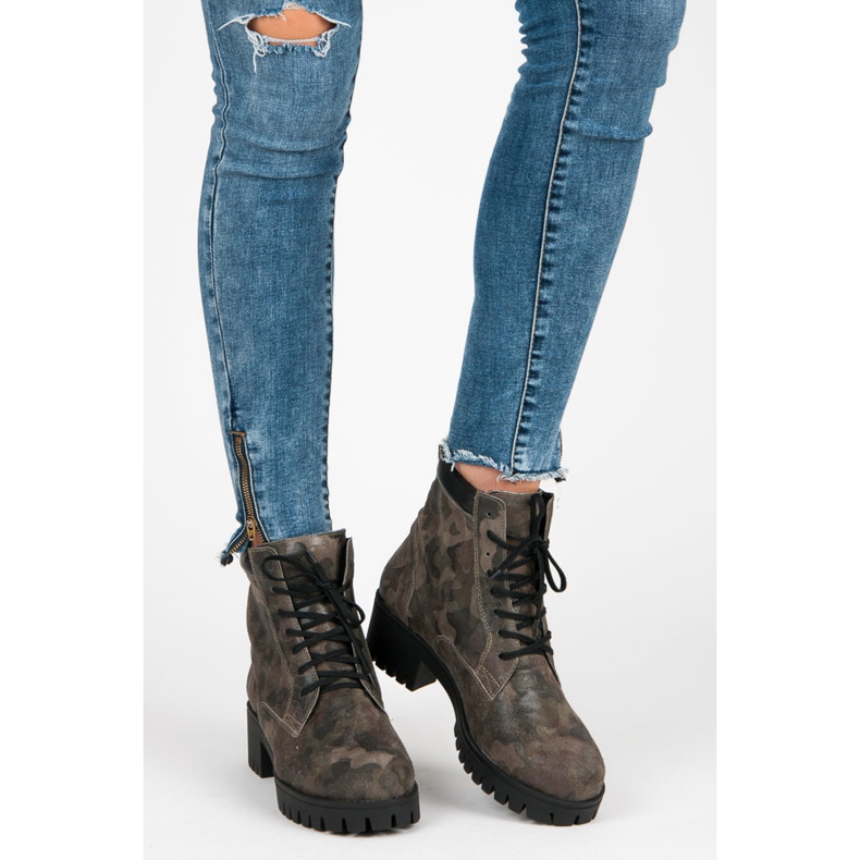 Vinceza Stivali stringati con protezione verde 2