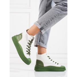Shelovet sneakers da donna alte bianche e verdi bianca verde 1