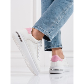 Scarpe sportive bianche da donna Shelovet con motivo bianco 2