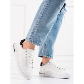 Scarpe sportive da donna Shelovet bianche con motivo bianco 1