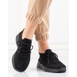 Shelovet scarpe sportive in tessuto nero 2