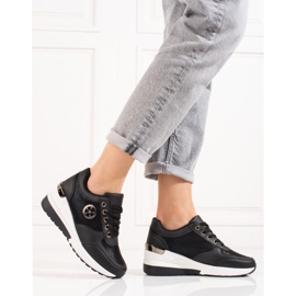 Sneakers con zeppa Shelovet nere da donna nero 2