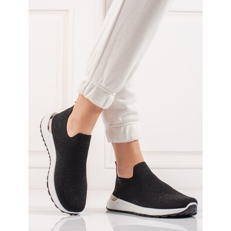 SHELOVET Scarpe sportive da donna con calzino nero 1
