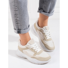 Scarpa sportiva da donna stringata beige Shelovet 1