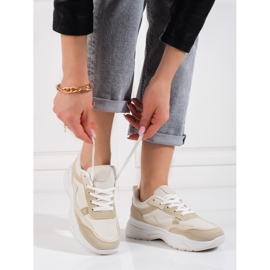 Scarpa sportiva da donna stringata beige Shelovet 2