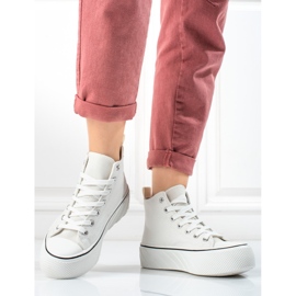 Sneaker da donna alte bianche Shelovet bianco 1