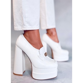 PA1 Mocassini tacco alto Ambra White bianco 2
