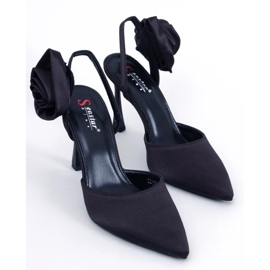 Seastar Spille in raso con fiore Flores Black nero 1
