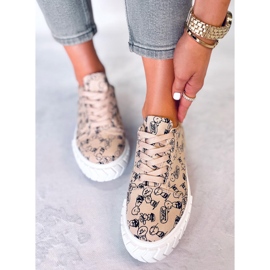 Sneakers da donna a fumetti Navas Beige 1