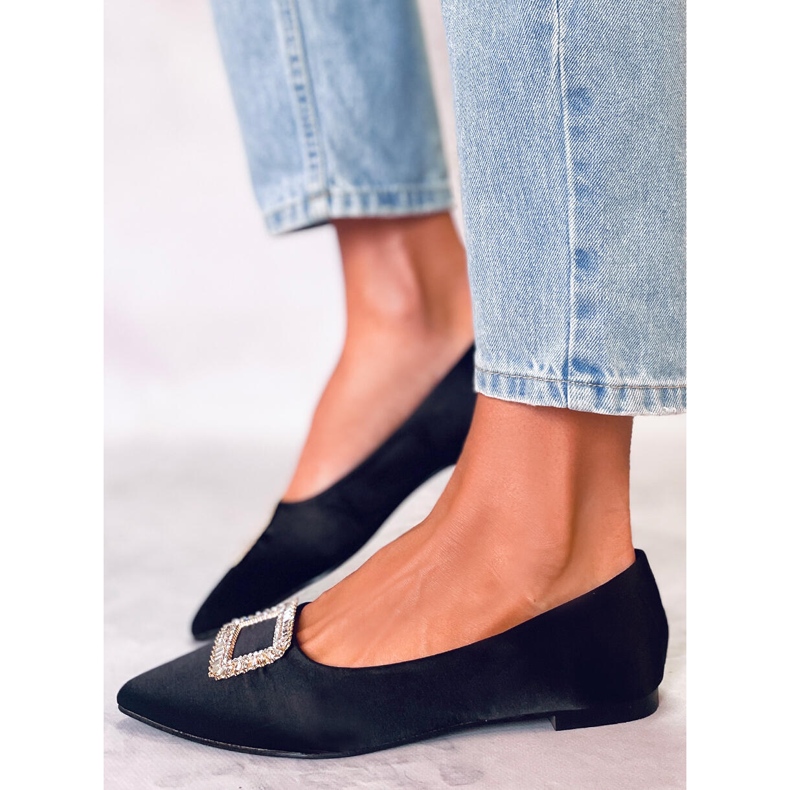 PA1 Eleganti ballerine con pietre Lorella Black nero 1
