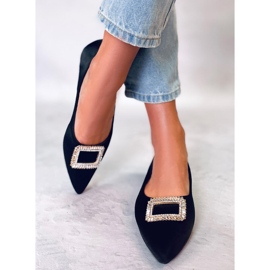 PA1 Eleganti ballerine con pietre Lorella Black nero 2