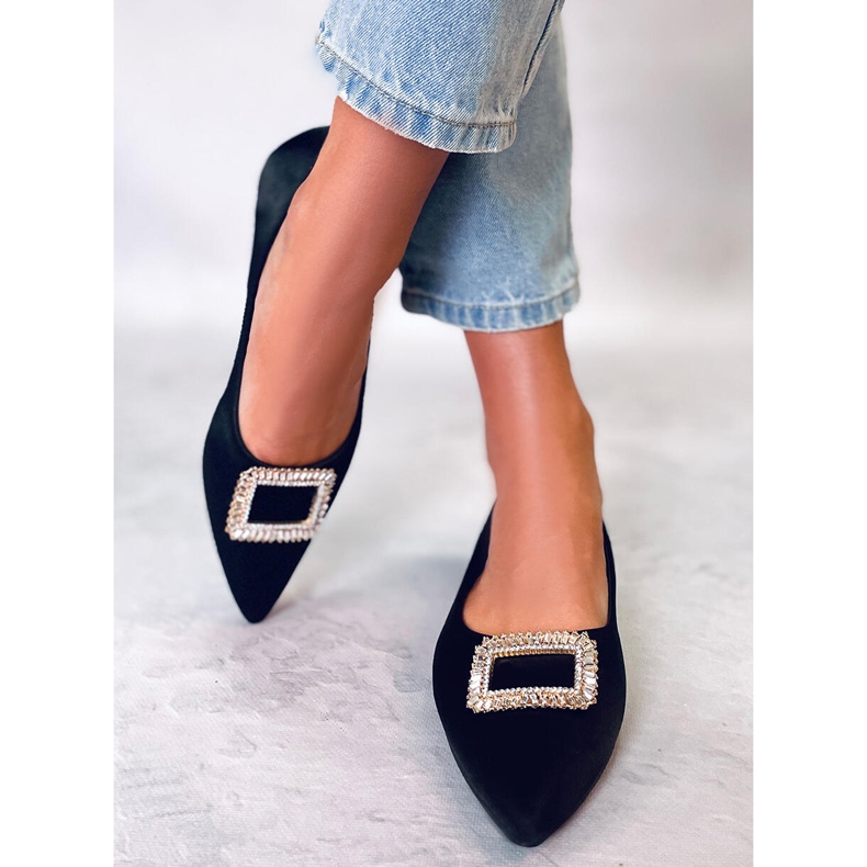 PA1 Eleganti ballerine con pietre Lorella Black nero 2