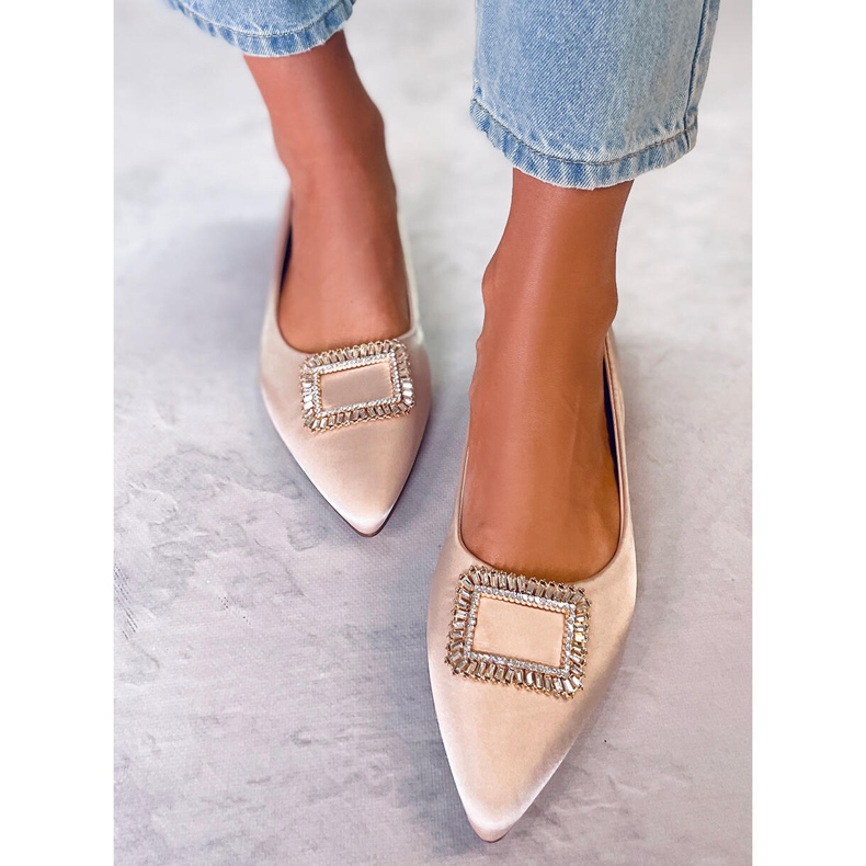 PA1 Eleganti ballerine con pietre Lorella Beige 1