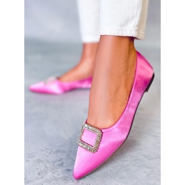 PA1 Eleganti ballerine con pietre Lorella Fushia rosa 2