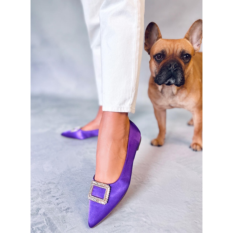PA1 Eleganti ballerine con pietre Lorella Purple viola 1