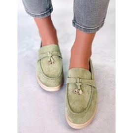 PA1 Mocassini in camoscio di Ottavia Green verde 1