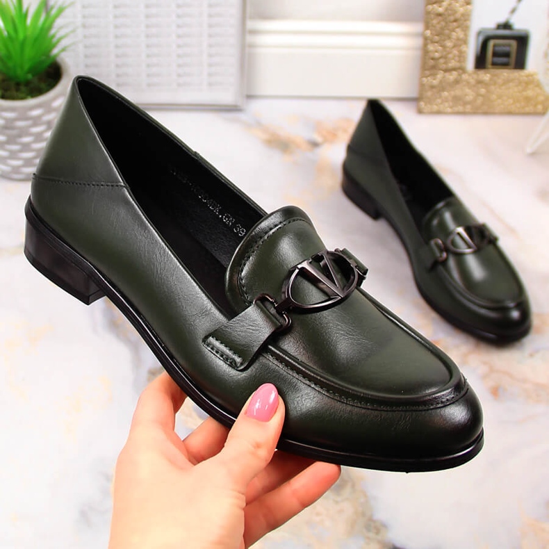 Scarpe verdi da donna con tacco basso Vinceza 10904 verde 1