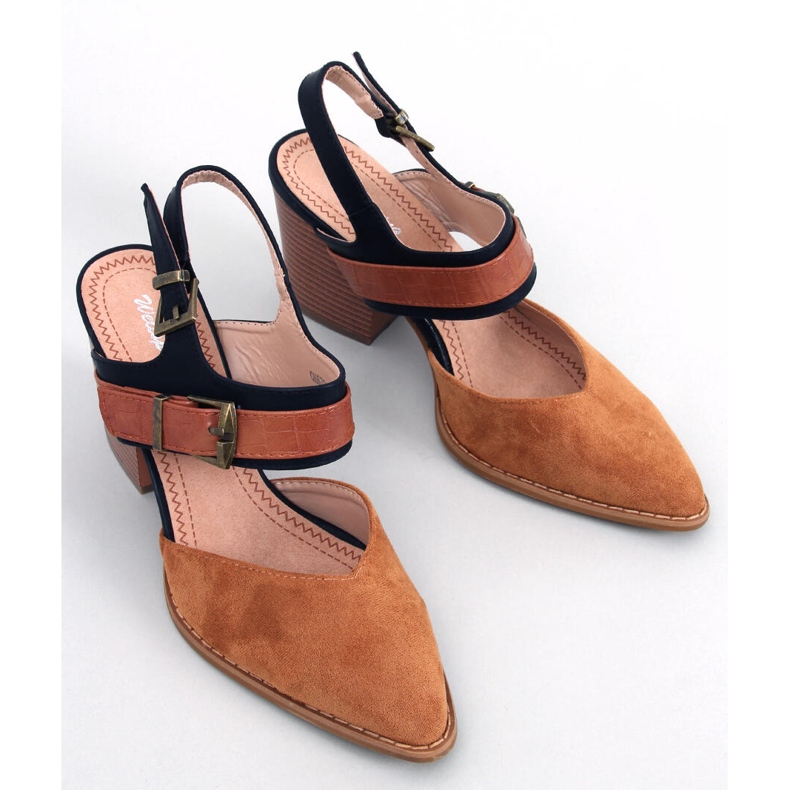 BM Décolleté tacco aperto Chiatti Camel marrone 2